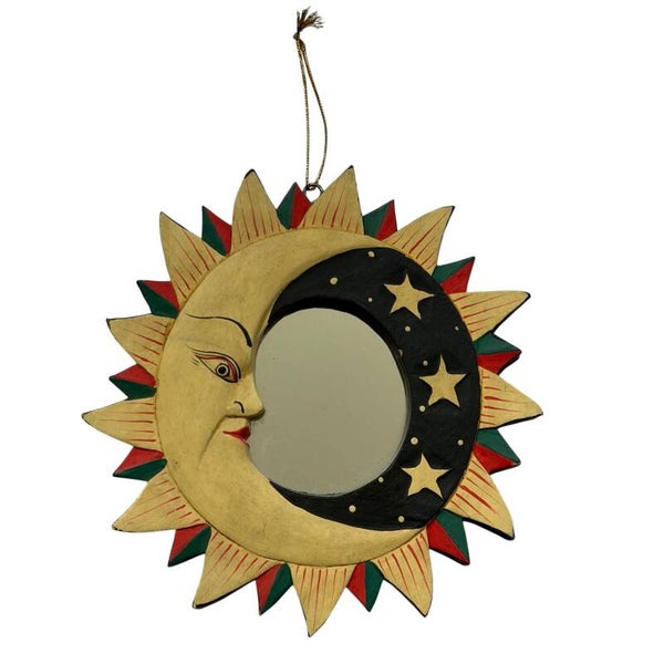 Vintage Spiegel Hout Zon