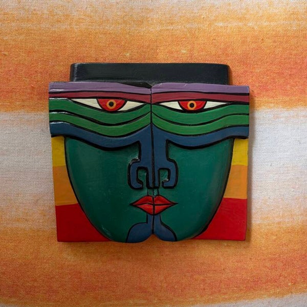 Vintage Klein Laurel Burch Masker Hout