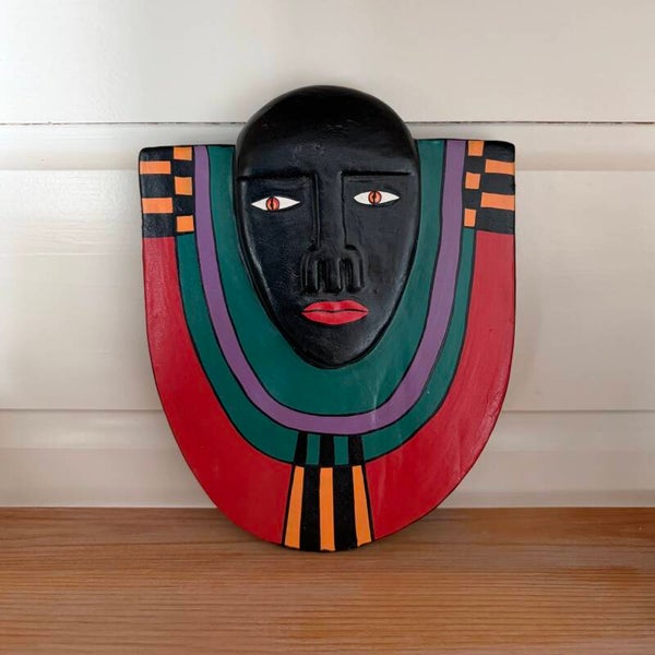 Vintage Klein Laurel Burch Masker Hout