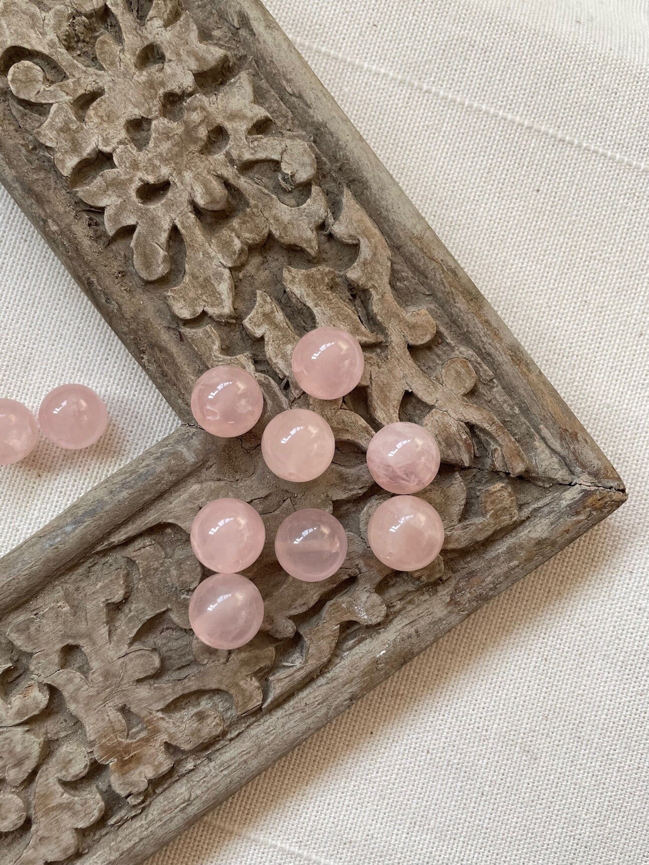 Rozenkwarts Kralen Rond - 10 stuks