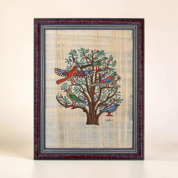 Egyptische Papyruskunst In Vintage Frame