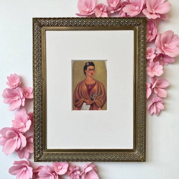 Art Print Frida Kahlo In Vintage Frame