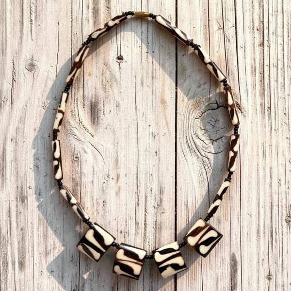 Vintage Zwart-Witte Statement Ketting