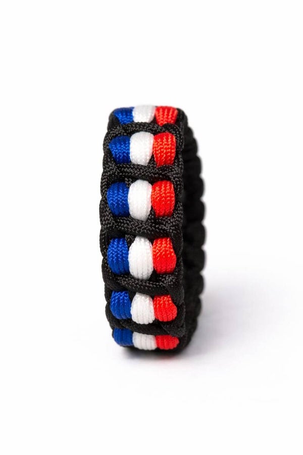 Bracelet cobra drapeau sur base noir