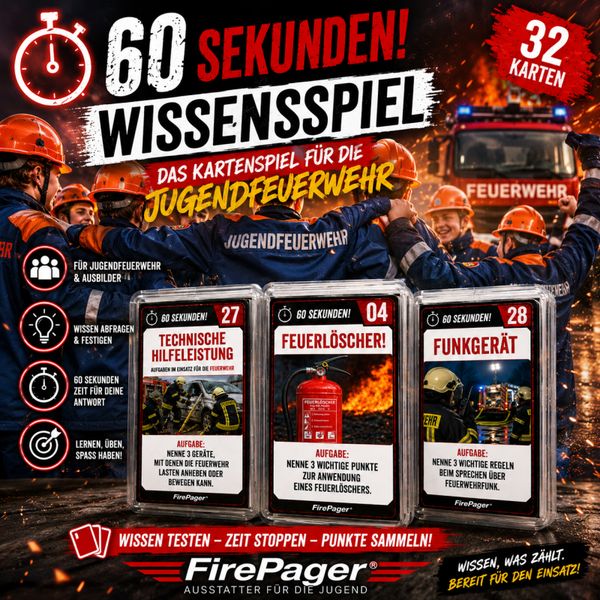 FirePager® 60 SEKUNDEN! – Das Feuerwehr-Wissensspiel für die Jugendfeuerwehr