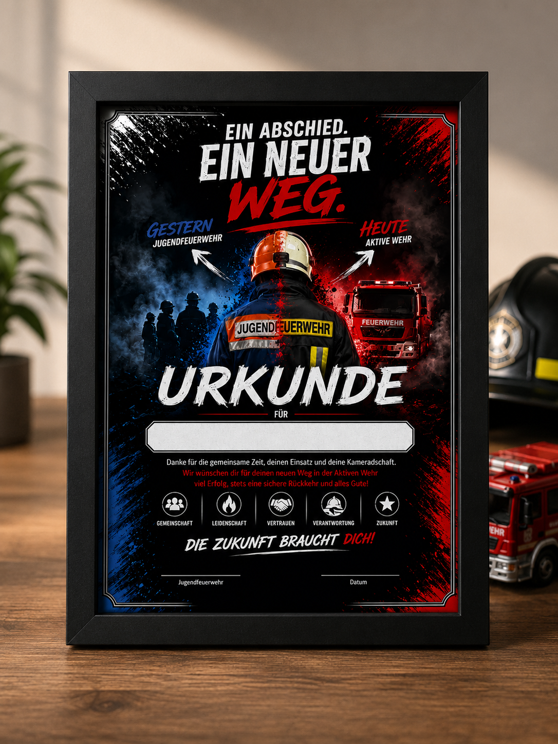 Abschiedsurkunde – Jugendfeuerwehr → Aktive Wehr