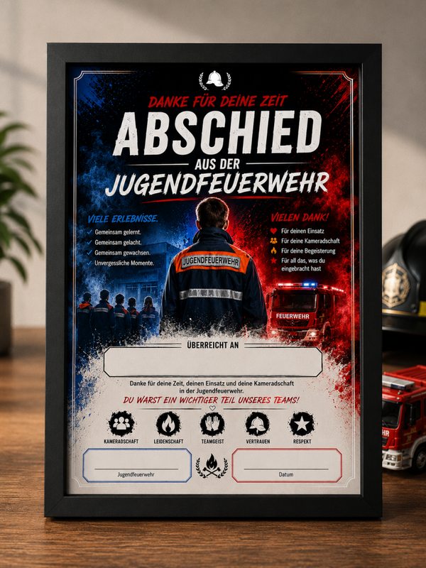 Abschiedsurkunde – Austritt aus der Jugendfeuerwehr