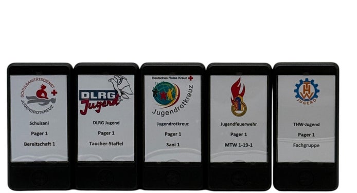 FirePager mit verschiedenen Displaybeschriftungen