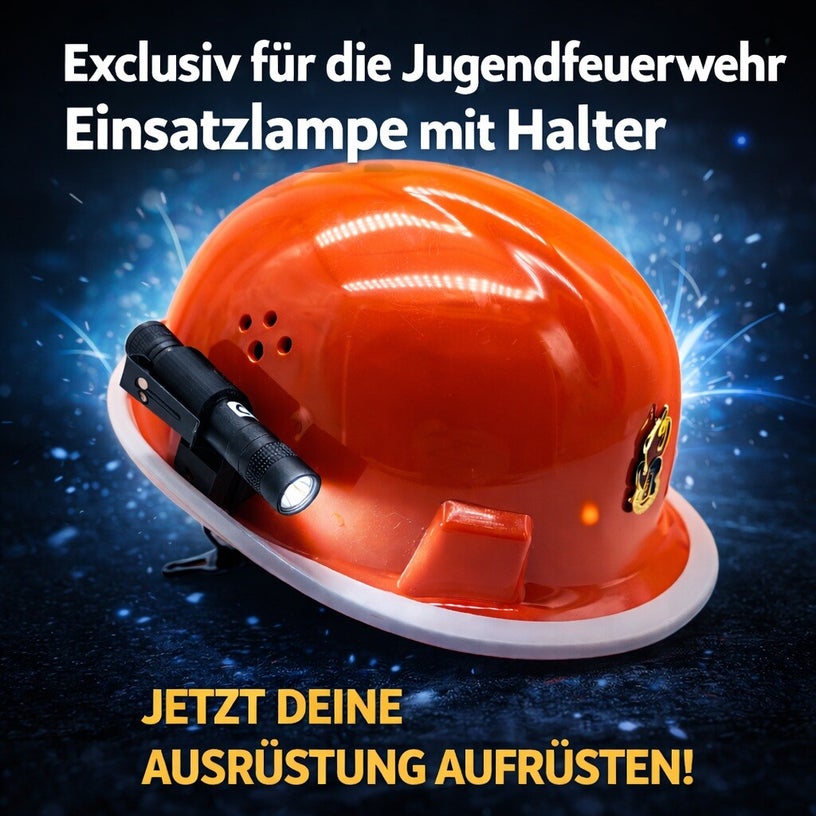 FirePager Helmlampe – Helmlampe mit Halter für Jugendfeuerwehr