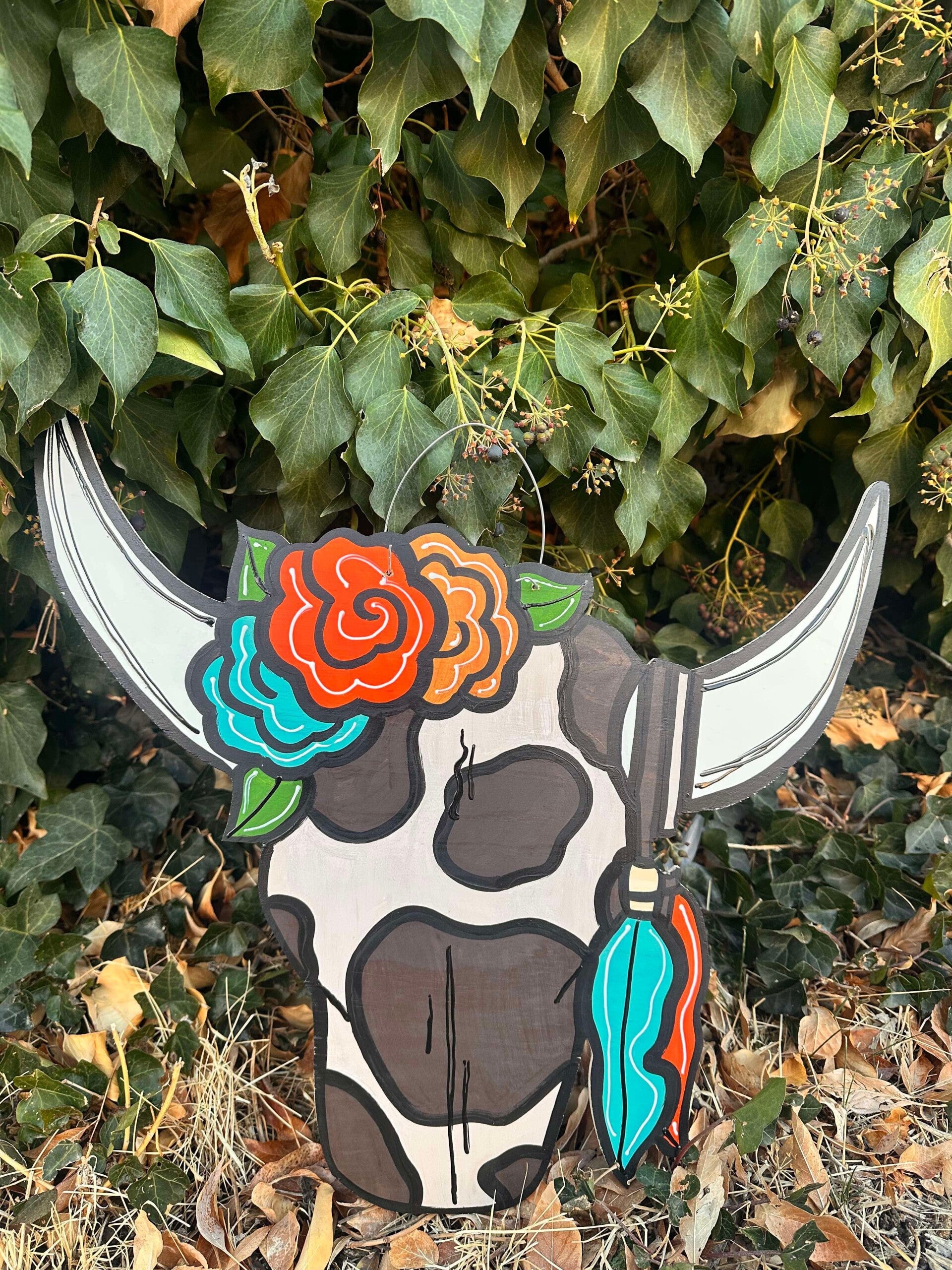 Cow Skull Door Hanger