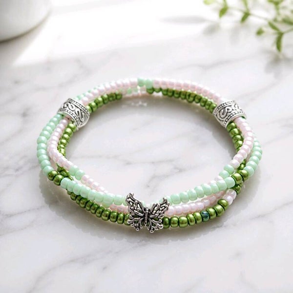 Green Seed Butterfly Bracelet