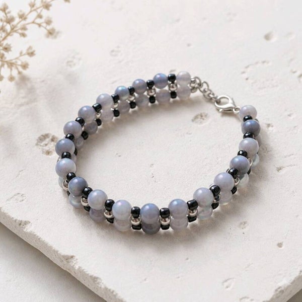 Grey, Silver and Black Bracelet