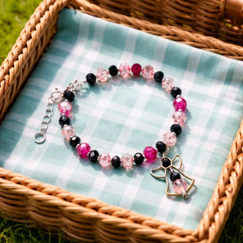 Black and Pink Angel Bracelet