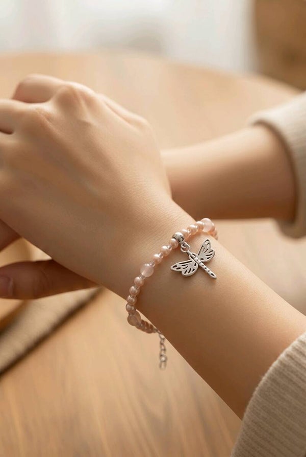 Pink Dragonfly Bracelet