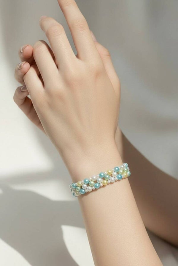 Green Faux Pearl Bracelet
