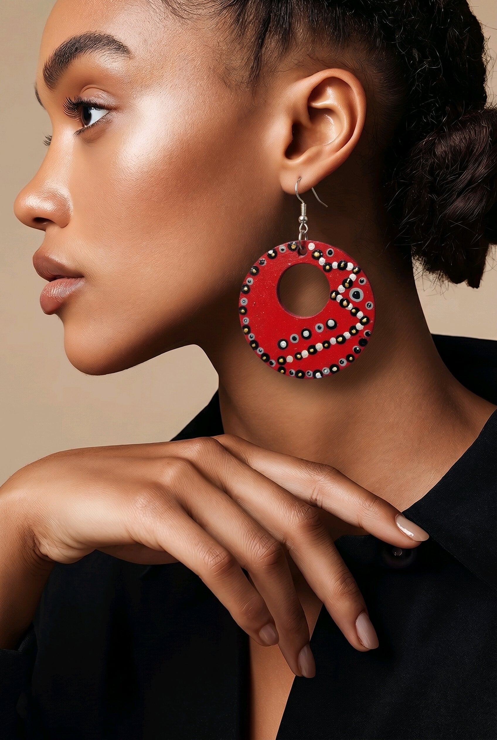 Hand painted abstract earrings