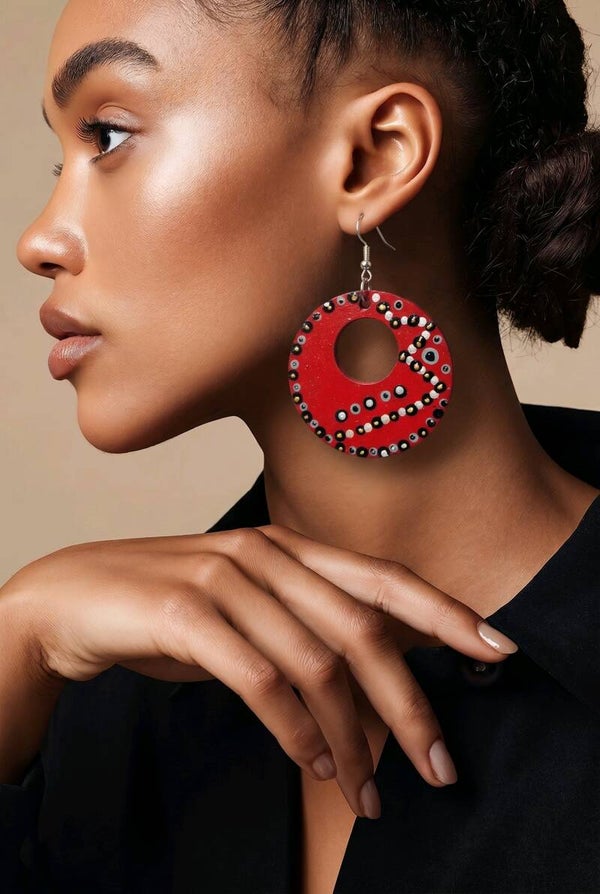 Hand painted abstract earrings