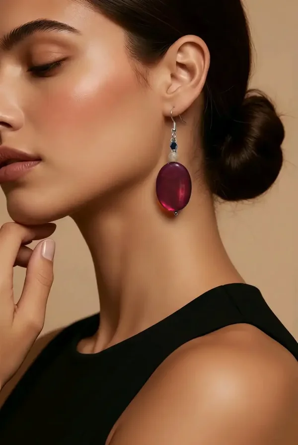 Burgundy Drop Earrings
