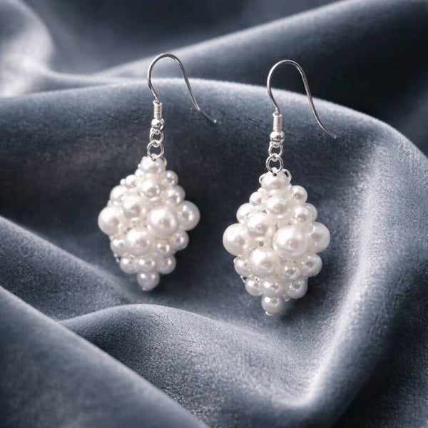Faux Pearl Cloud Earrings