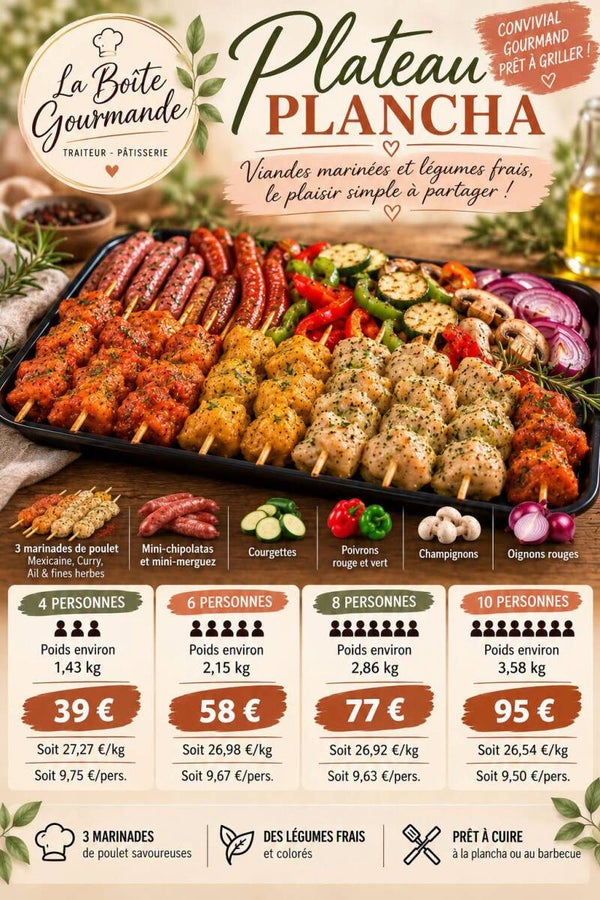 🔥 Plateau Plancha – de 4 à 10 personnes