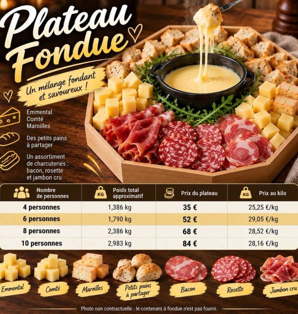 🫕 Plateau Fondue – de 4 à 10 personnes