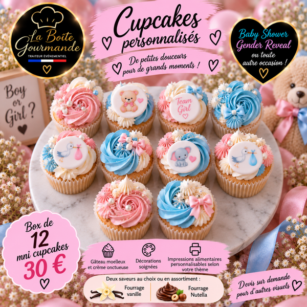🧁 Mini Cupcakes personnalisés – Box de 12