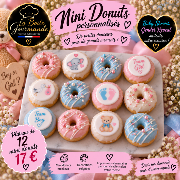 🍩 Mini Donuts personnalisés – Box de 12