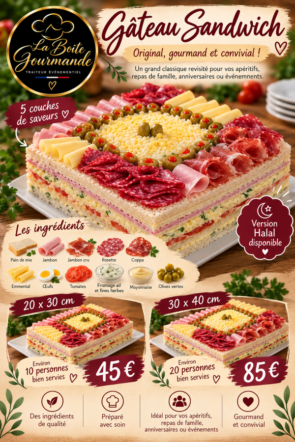 🥪 Gâteau Sandwich – gourmand & convivial