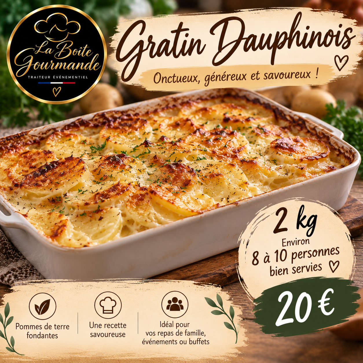 🥔 Gratin Dauphinois – 2 kg