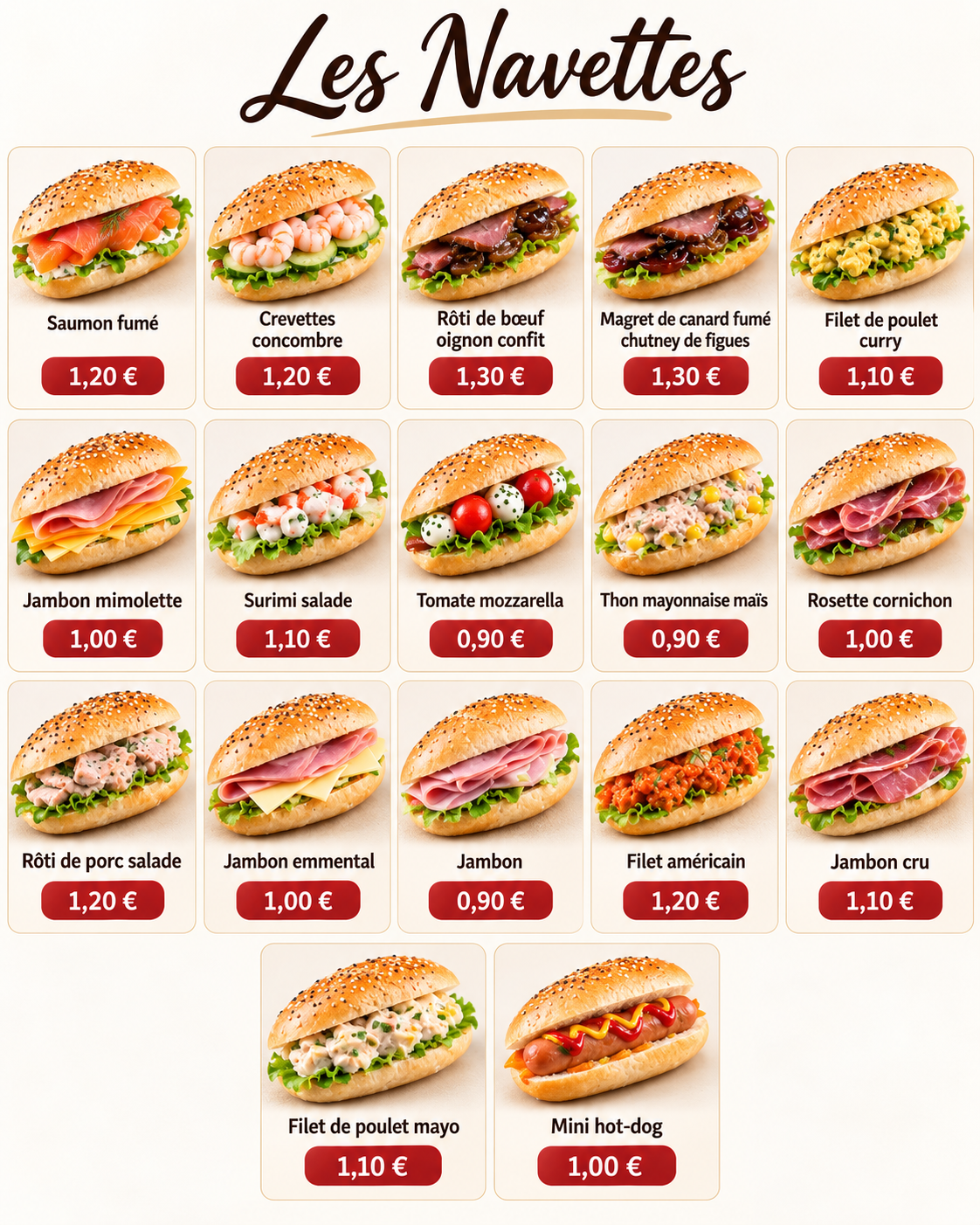 🥪 Les Navettes garnies