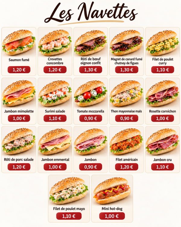 🥪 Les Navettes garnies