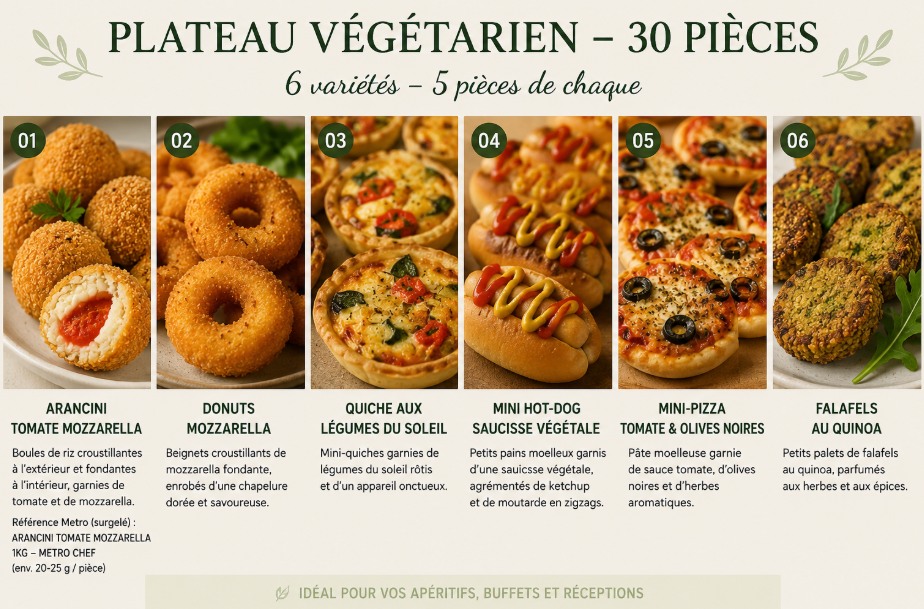 🌱 Plateau végétarien – 30 pièces