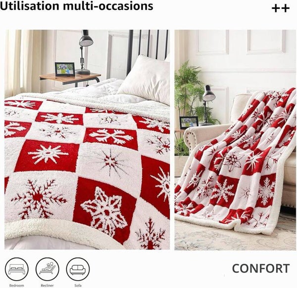 Plaid polaire montagne 150 x 200 cm – Ambiance chalet