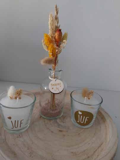 Kaars Juf en/of vaasje Juf