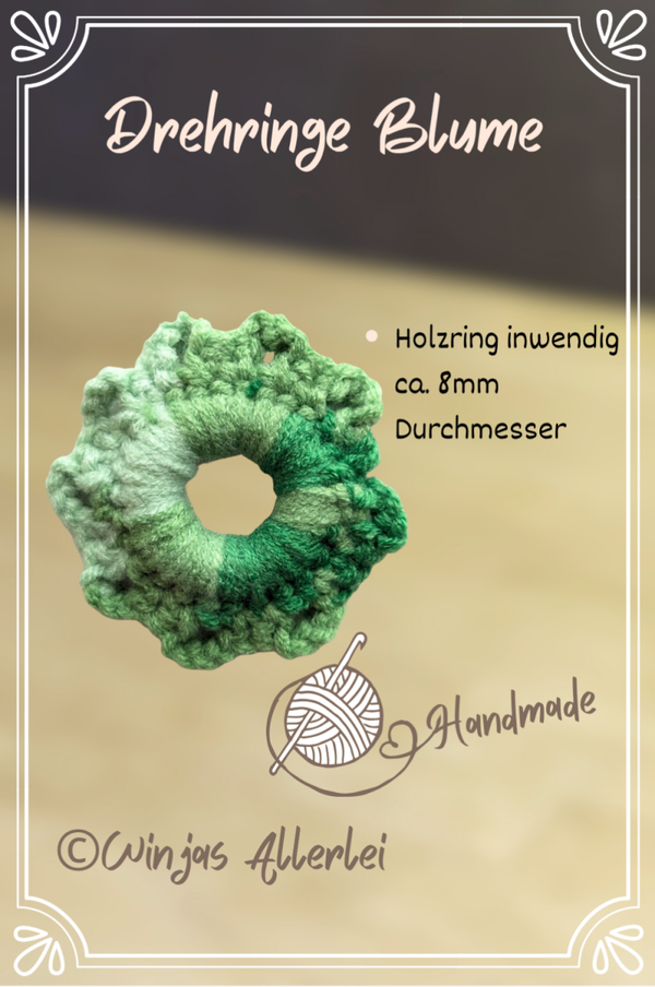 Senso-Finger-Drehring, Blume, handmade
