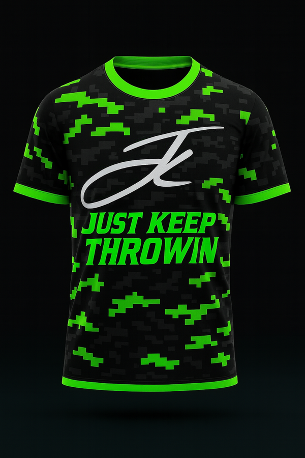 Digi camo green Just Keep Throwin jersey
