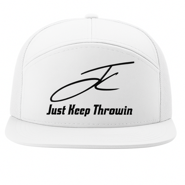 Richardson White 7 panel trucker cap(logo & words)