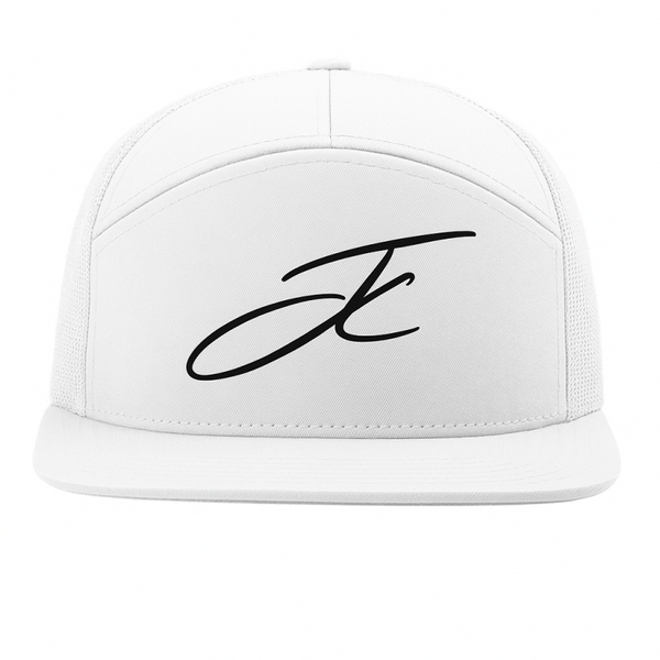 Richardson White 7 panel trucker cap (logo only)