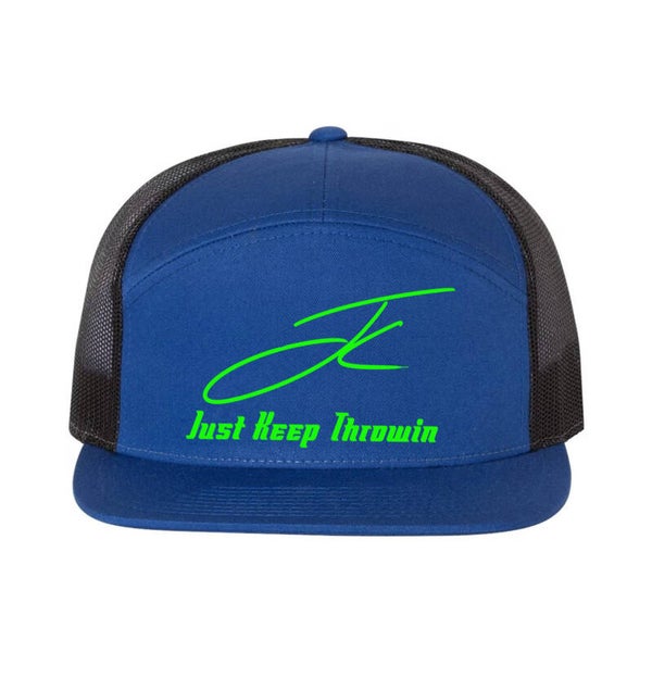 Richardson 7 Panel Blue/black Trucker (logo/name)