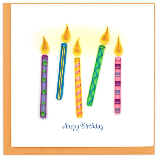 Quilling Card: Happy Birthday-Kerzen