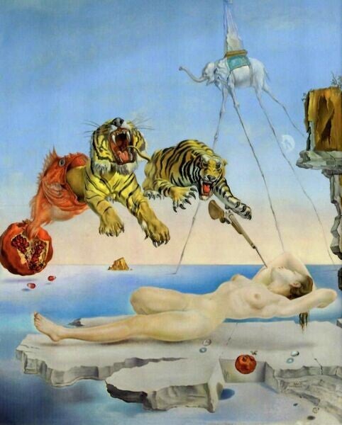 Dali: Reve causé par le vol d'une abeille autour d'une grenade, une seconde avant l'éveil