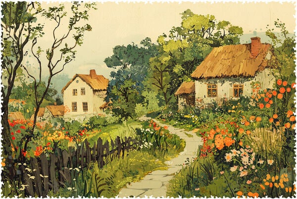 Reshetnikov: Tranquil Village Scene