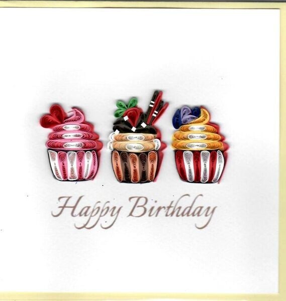 Quilling Card: Geburtstagstörtchen