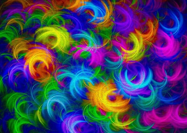 Abstract Neon Feathers / 1000