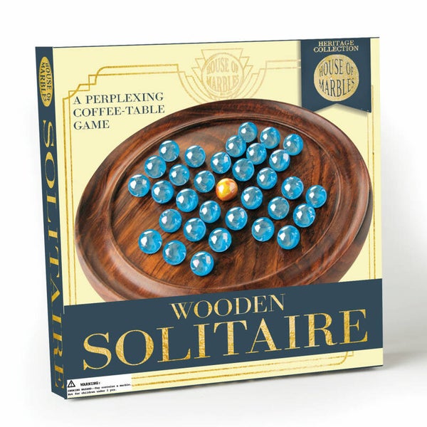 Solitaire aus Holz mit Glasmurmeln (HM)