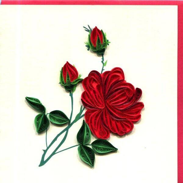 Quilling Card: Rose