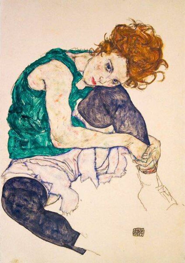 Schiele: Sitzende Frau mit hochgezogenem Knie