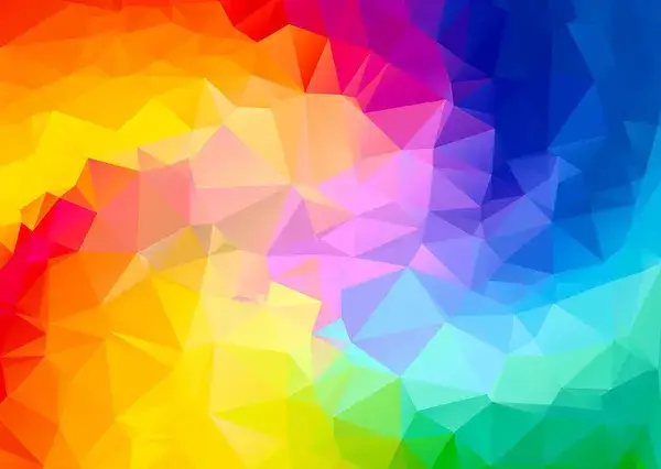 Rainbow Gradient Poligonal Swirl