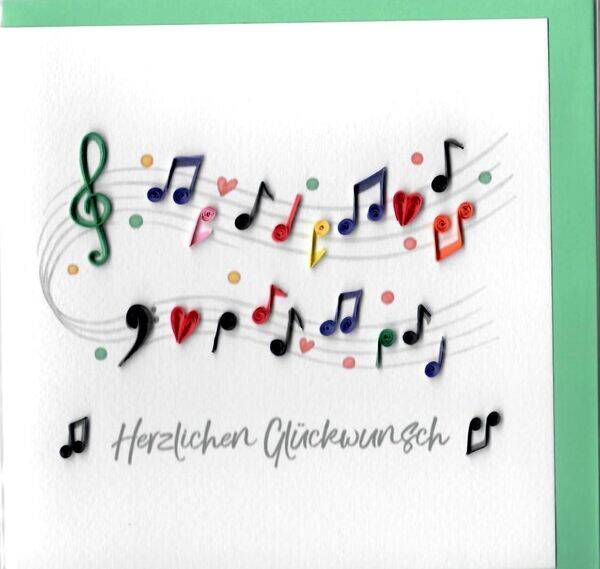 Quilling Card: Musikalische Wünsche