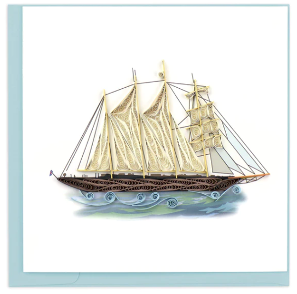 Quilling Card: Segelschiff